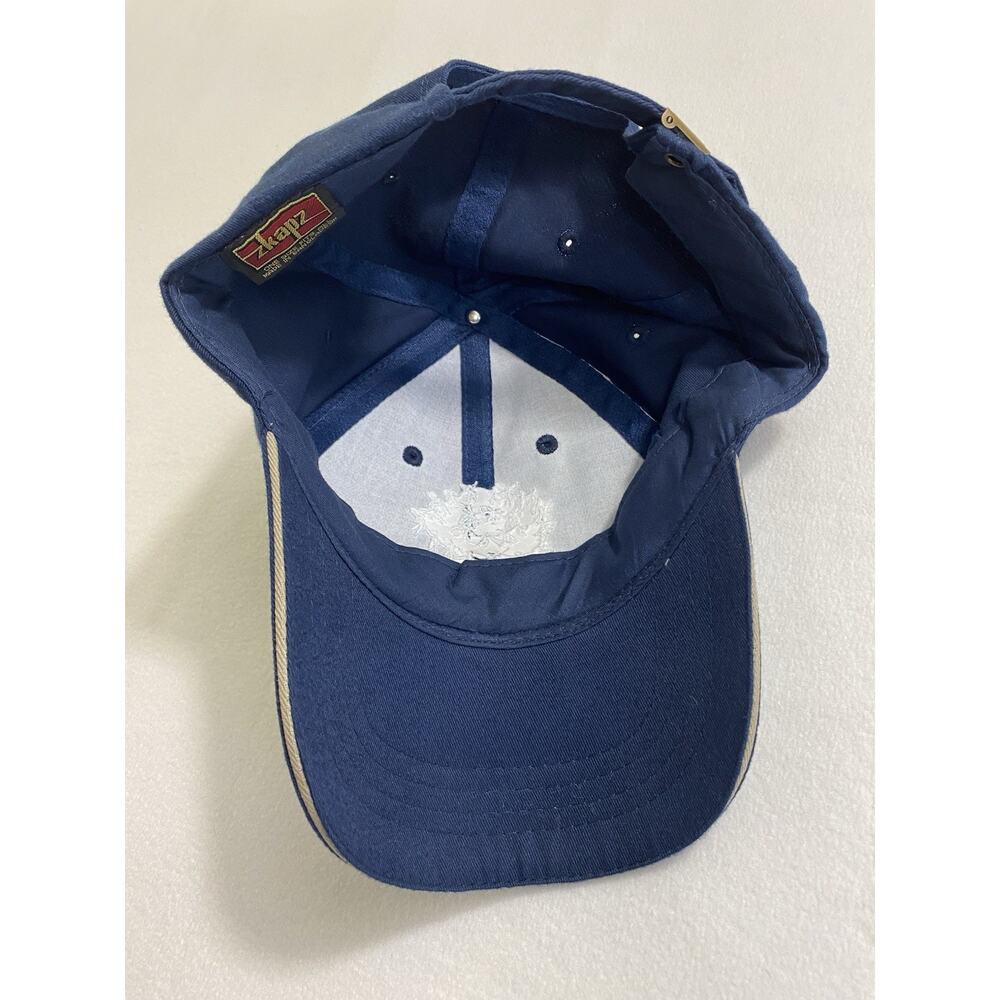 Paris Paloma Embroidery Cap Navy White Embroidered Cap Adjustable - Picture 3 of 4